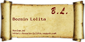 Bozsin Lolita névjegykártya
